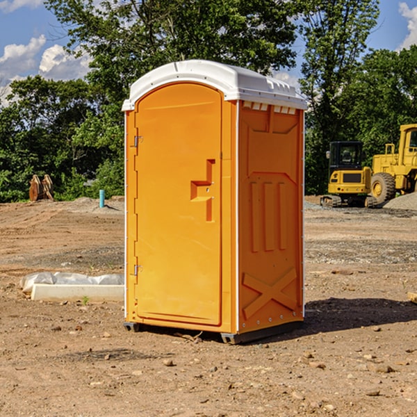 how often are the portable restrooms cleaned and serviced during a rental period in Hamlet